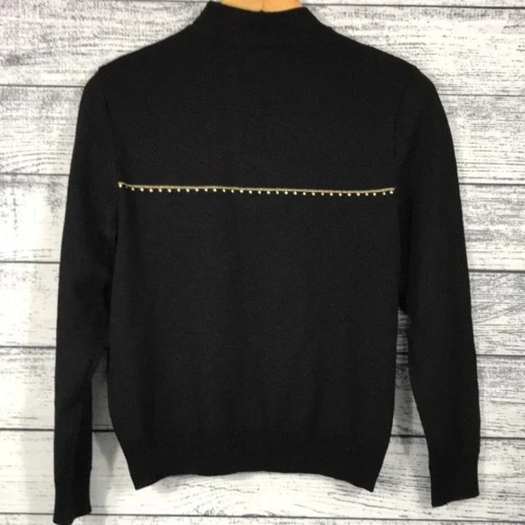Vintage new St. John Sport mock neck knit boxy embroidered cropped sweatshirt - Picture 12 of 16